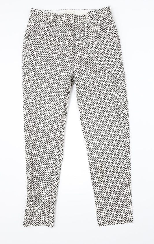 H&M Womens White Polka Dot  Dress Pants Trousers Size 10 L26 in