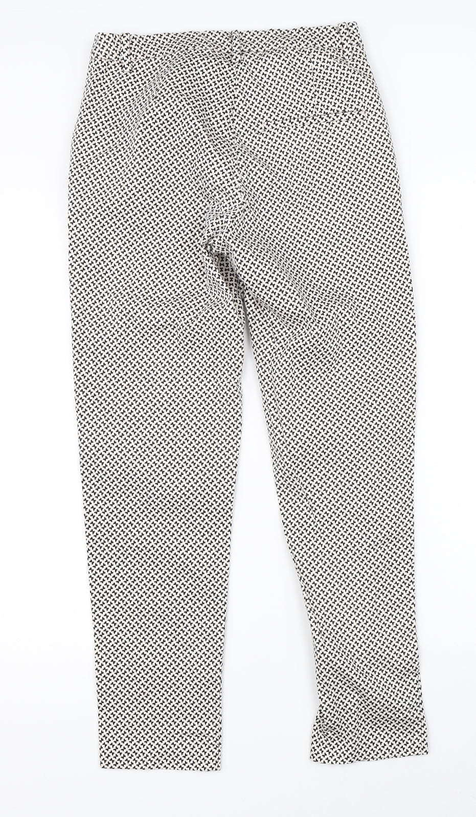 H&M Womens White Polka Dot  Dress Pants Trousers Size 10 L26 in