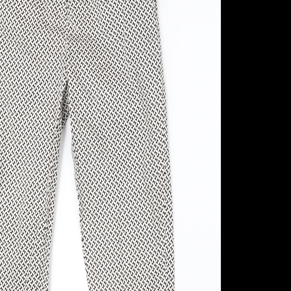 H&M Womens White Polka Dot  Dress Pants Trousers Size 10 L26 in