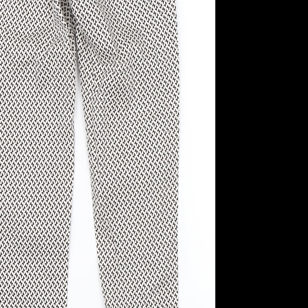 H&M Womens White Polka Dot  Dress Pants Trousers Size 10 L26 in