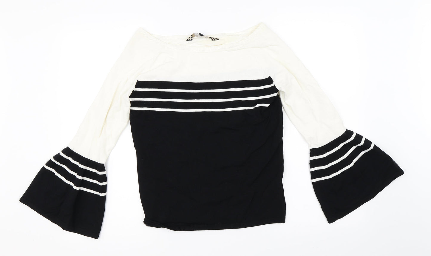 Principles Womens Black Striped  Pullover Jumper Size 10