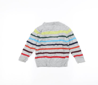 Gap Girls Grey Striped  Pullover Jumper Size 3 Years