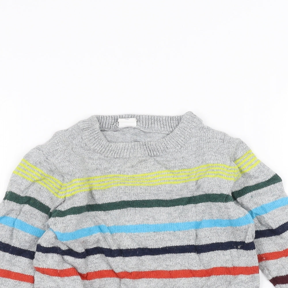 Gap Girls Grey Striped  Pullover Jumper Size 3 Years