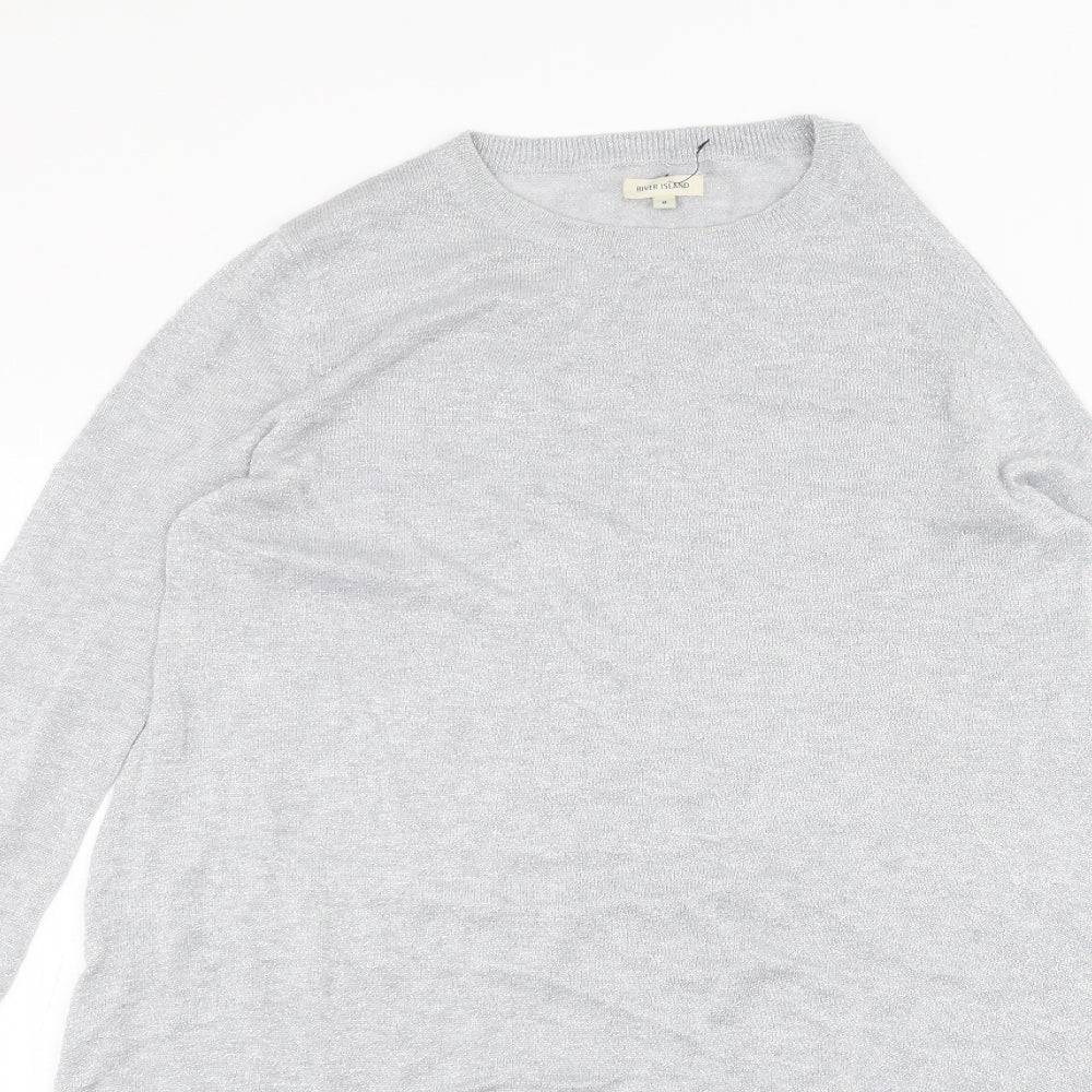 River Island Womens Grey   Basic T-Shirt Size 8
