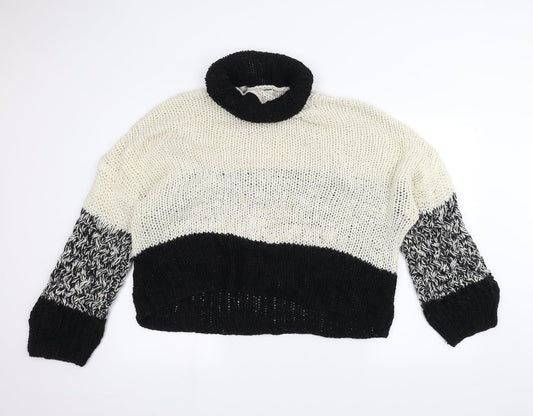 Topshop Womens White Striped  Pullover Jumper Size S