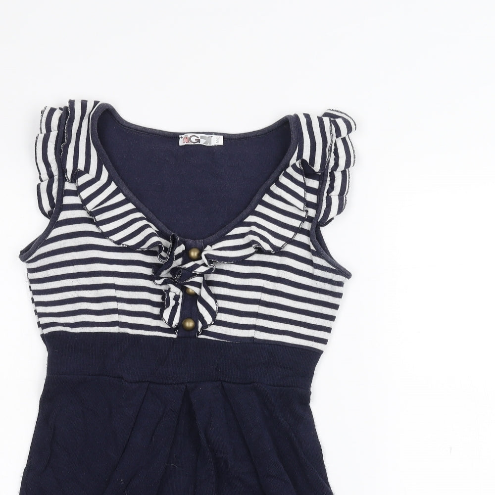 WalG Womens White Striped  A-Line  Size M