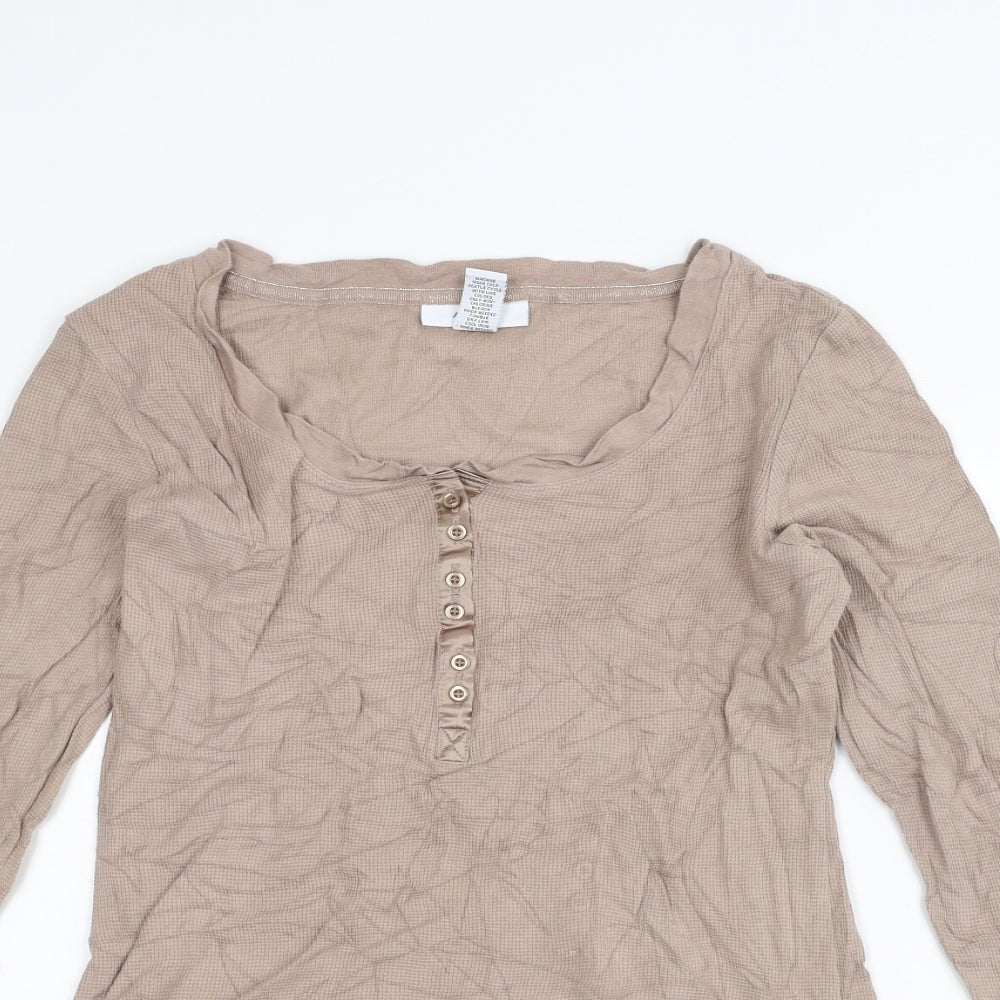 Alfani Womens Brown   Basic T-Shirt Size L