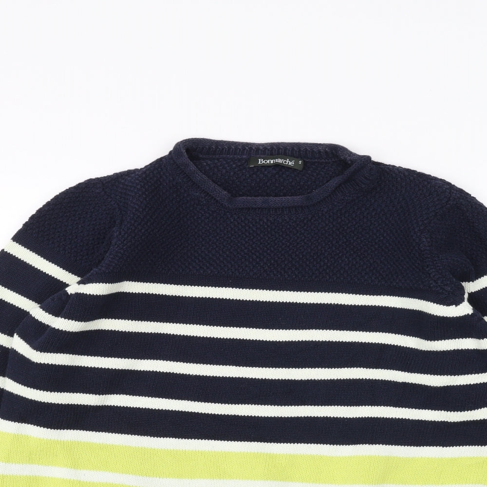 Bonmarché Womens Blue Striped  Pullover Jumper Size S