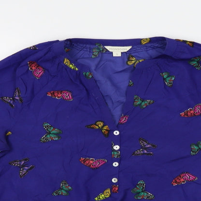 Monsoon Womens Blue   Basic Button-Up Size S