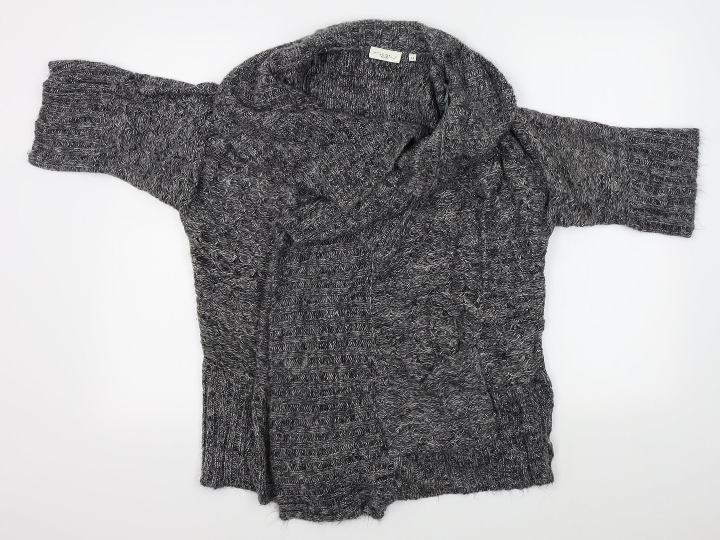 New Look Womens Grey   Wrap Jumper Size 12