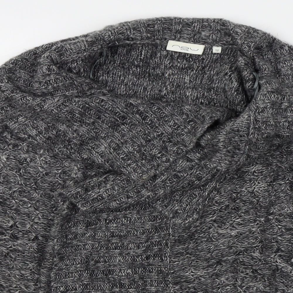 New Look Womens Grey   Wrap Jumper Size 12