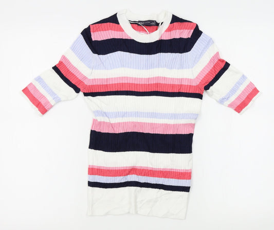 M&S Womens Multicoloured Striped  Pullover Jumper Size 10