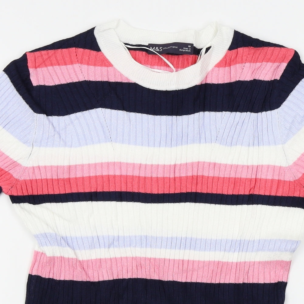 M&S Womens Multicoloured Striped  Pullover Jumper Size 10