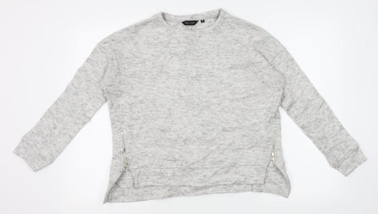 New Look Womens Grey   Pullover Jumper Size 10  - zips on sides