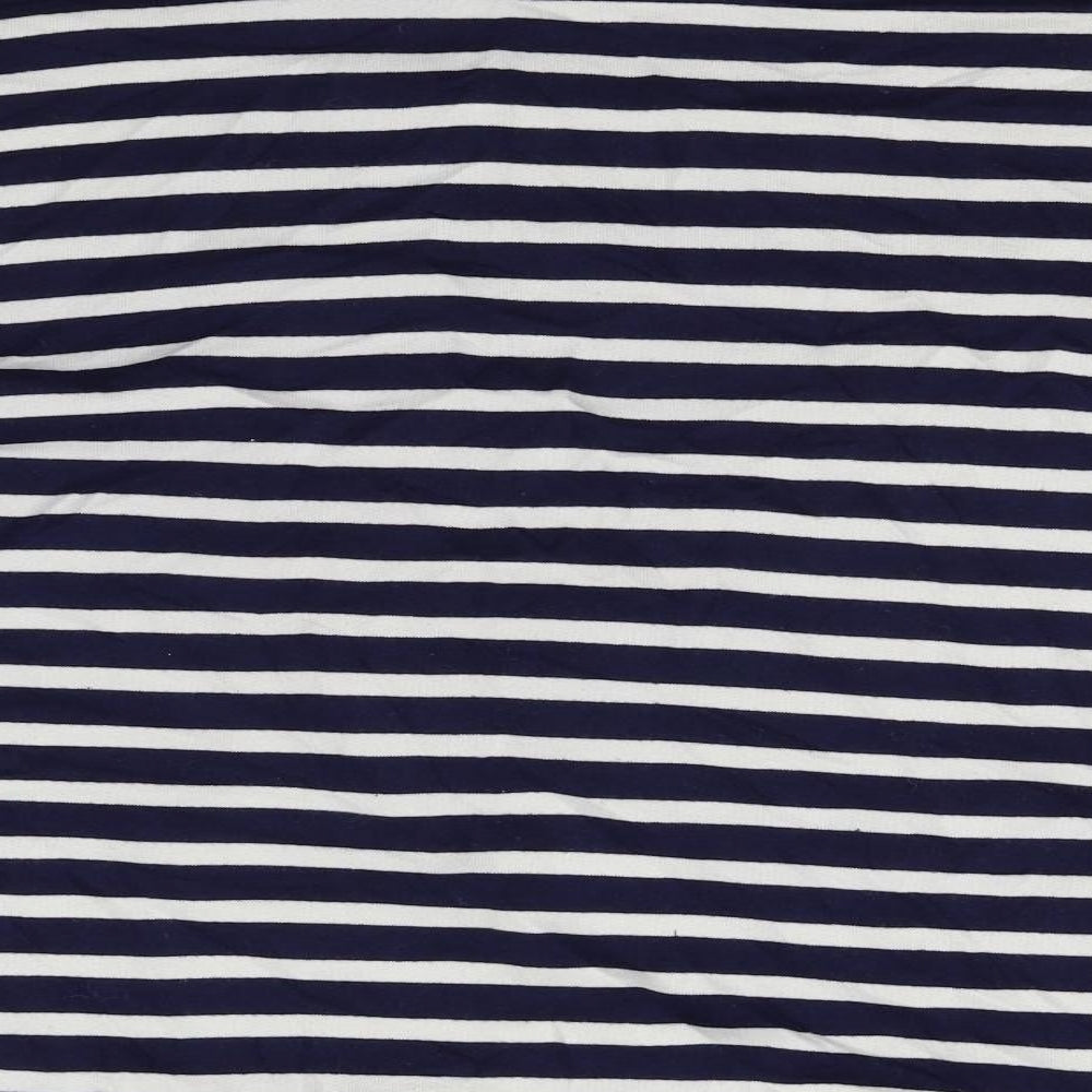 Boohoo Womens Blue Striped  Pullover Jumper Size 14  - shoulderless