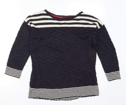 Preloved Per Una Womens Blue Striped  Pullover Jumper Size 14 - Front