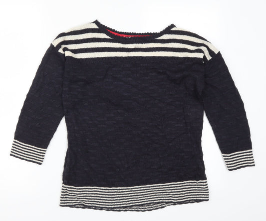 Per Una Womens Blue Striped  Pullover Jumper Size 14