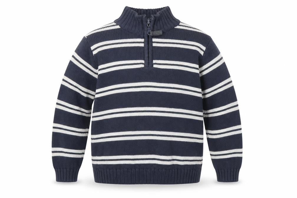 TU Boys Blue Striped  Pullover Jumper Size 7 Years