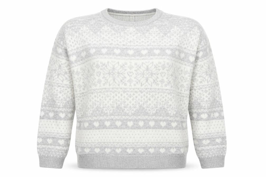 Matalan Womens Grey Geometric Knit Pullover Jumper Size S