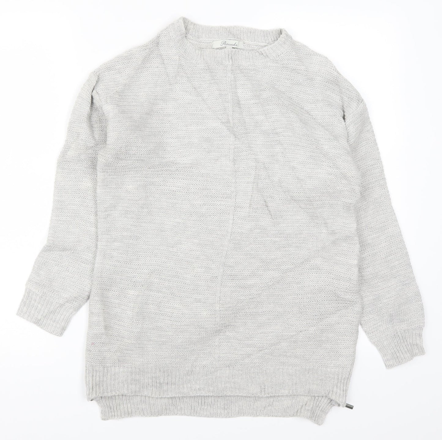 Peacocks Womens Grey  Knit Pullover Jumper Size S
