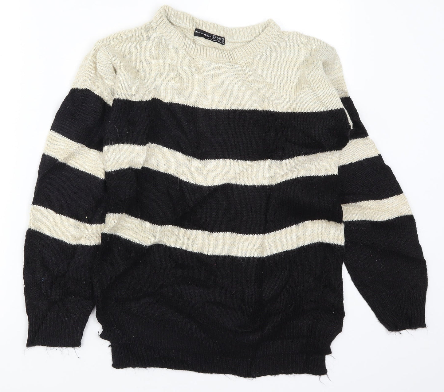 Atmosphere Womens Beige Striped Knit Pullover Jumper Size 6