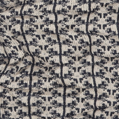 Marks & Spencer Womens Beige Geometric Knit Pullover Jumper Size 8  - Blue