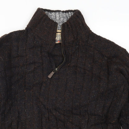 Marks & Spencer Girls Brown  Knit Pullover Jumper Size M