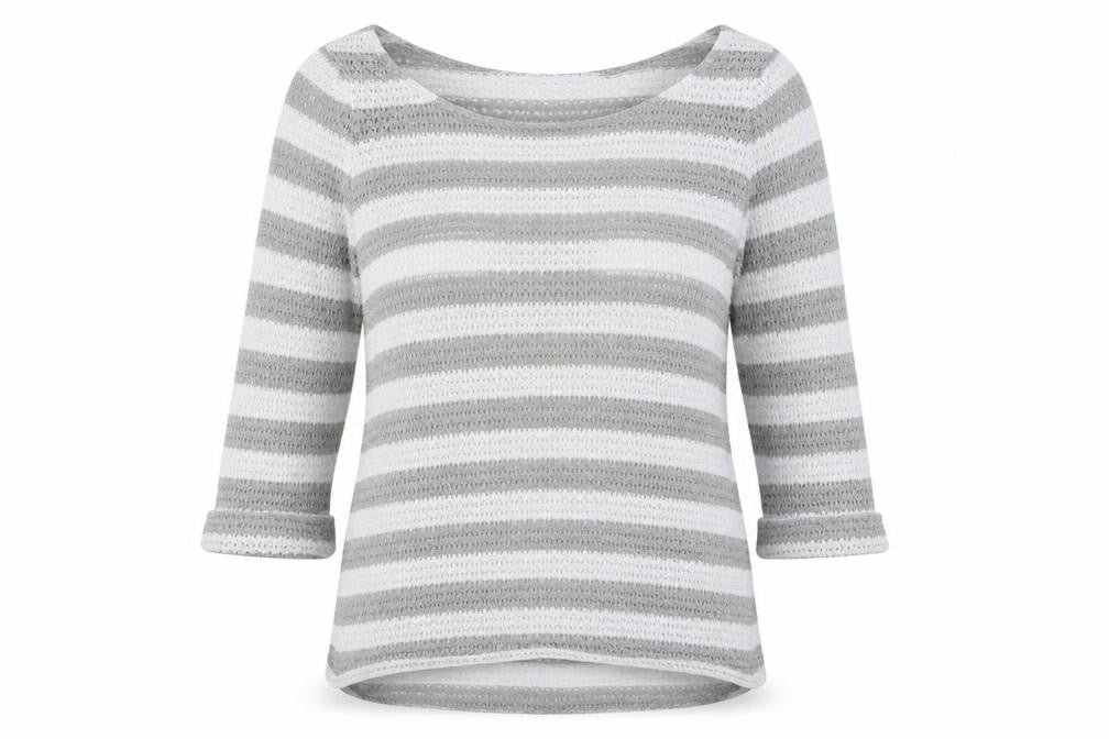 NEXT Womens Grey Striped Knit Pullover Jumper Size 10