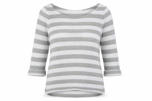 Next Womens Grey Striped Knit Pullover Jumper Size 10