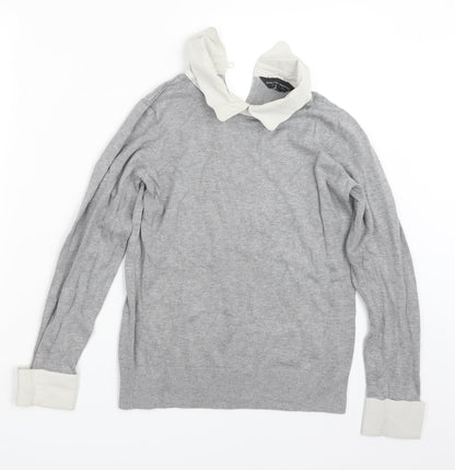 Dorothy Perkins Womens Grey  Knit Pullover Jumper Size 8