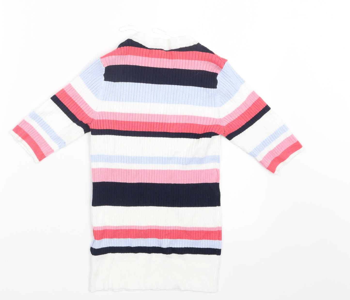 Marks and Spencer Womens Pink Striped Knit Pullover Jumper Size 8
