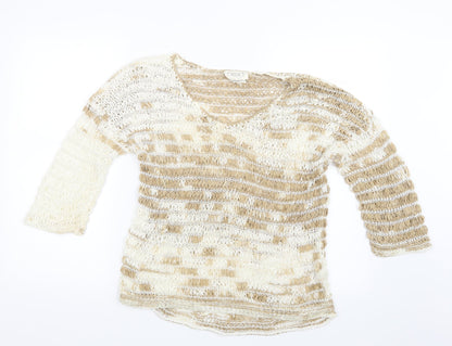 Next Womens Beige  Knit Pullover Jumper Size M