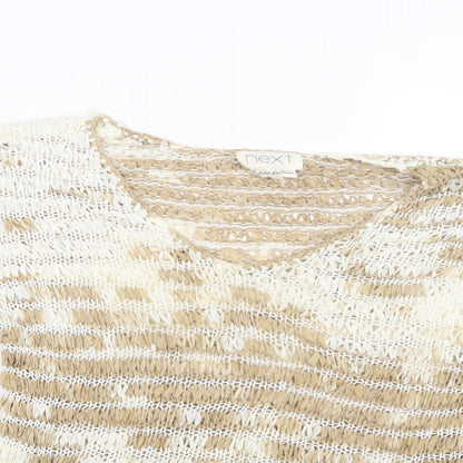 Next Womens Beige  Knit Pullover Jumper Size M
