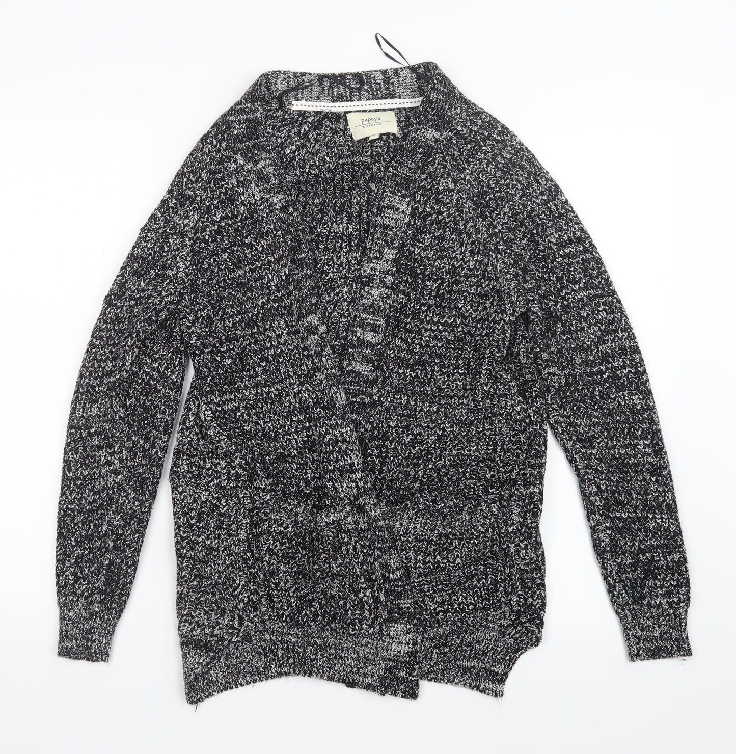 Papaya Womens Black  Knit Cardigan Jumper Size S