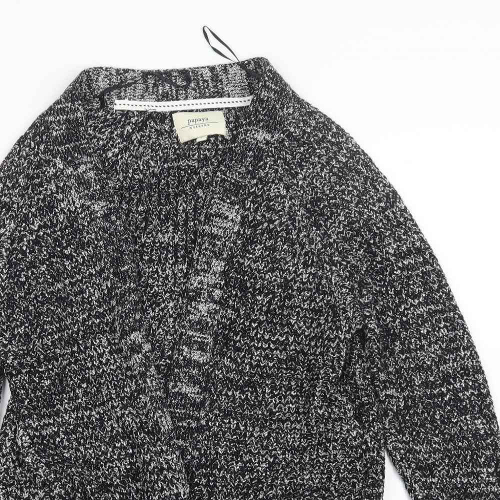 Papaya Womens Black  Knit Cardigan Jumper Size S