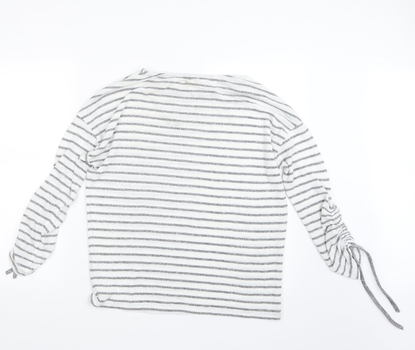 TU Womens Grey Striped Knit Pullover Jumper Size 12