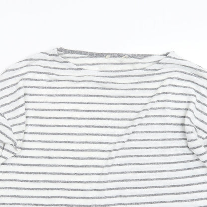 Tu Womens Grey Striped Knit Pullover Jumper Size 12