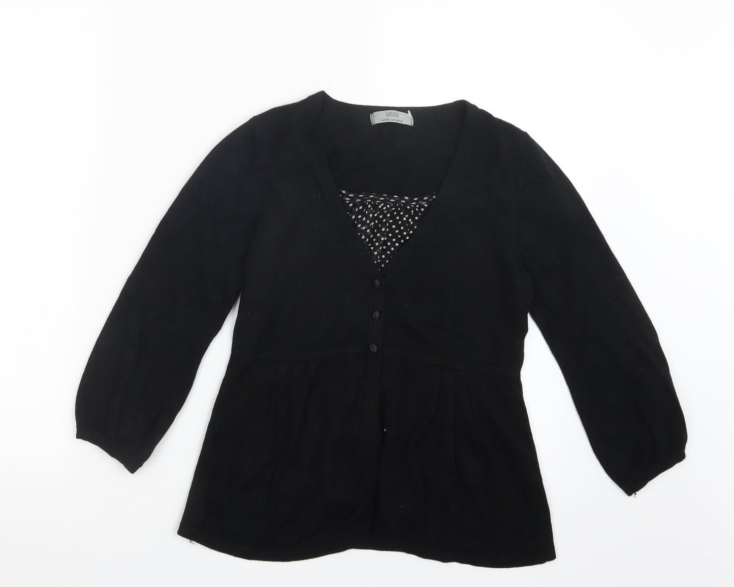 Marks and Spencer Womens Black  Knit Pullover Jumper Size 10
