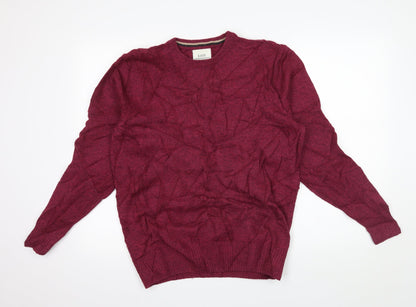 Additional front view of Easy men’s purple knit jumper, size M