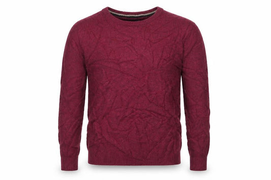 Front view of Easy men’s purple knit jumper, size M