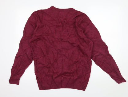 Back view of Easy men’s purple knit jumper, size M