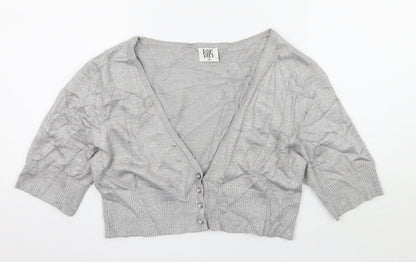 Bay Womens Grey  Knit Cardigan Jumper Size 14