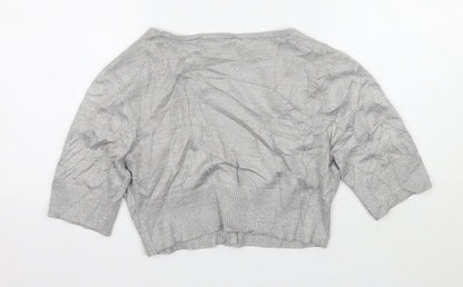 Bay Womens Grey  Knit Cardigan Jumper Size 14
