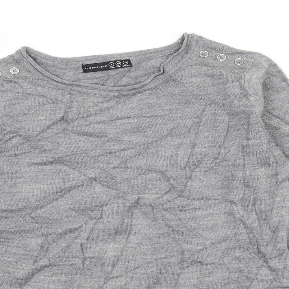 Atmosphere Womens Grey  Knit Pullover Jumper Size 8