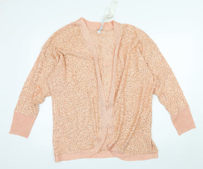 Note Womens Orange  Knit Cardigan Jumper Size 16