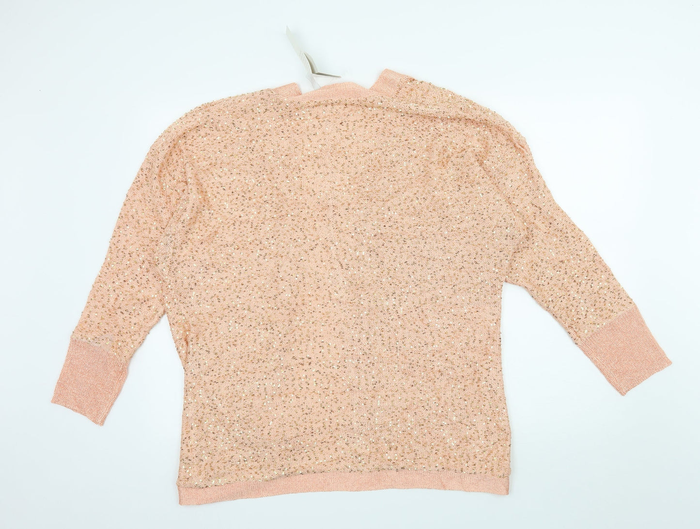 Note Womens Orange  Knit Cardigan Jumper Size 16