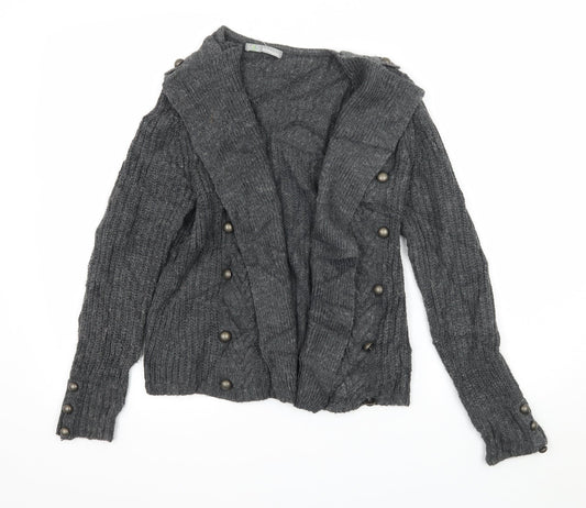 Marks and Spencer Womens Grey  Knit Cardigan Jumper Size 8