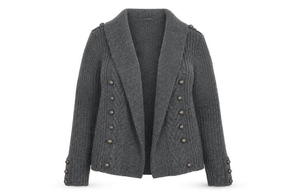 Marks & Spencer Womens Grey  Knit Cardigan Jumper Size 8