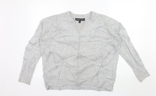 Topshop Womens Grey  Knit Pullover Jumper Size 6