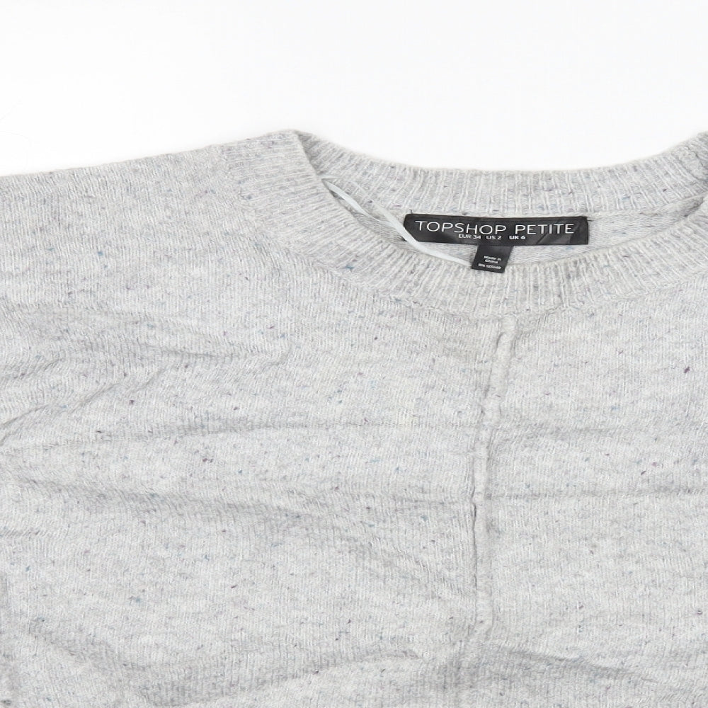 Topshop Womens Grey  Knit Pullover Jumper Size 6